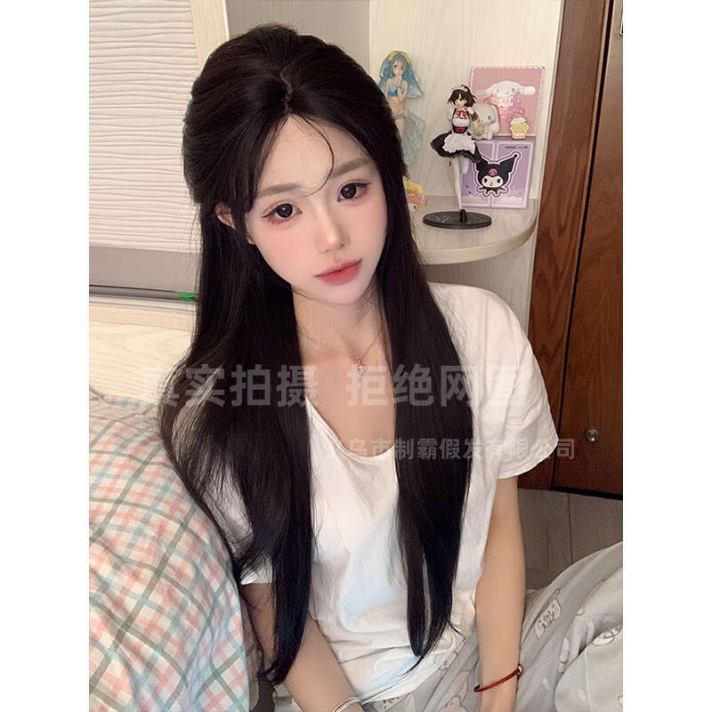 Lace Front Wig Cover T Shape Forehead Lace Wig Women S Full Head Cover New One Piece Fashion Natural Anti Aging Simulation Long Straight Hair
