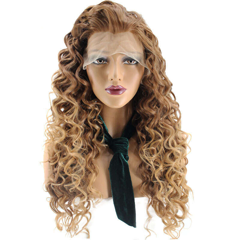 Lace Front Wig Cover T Shape Wig Synthetic Wig Lace Headband Small Curly Hair
