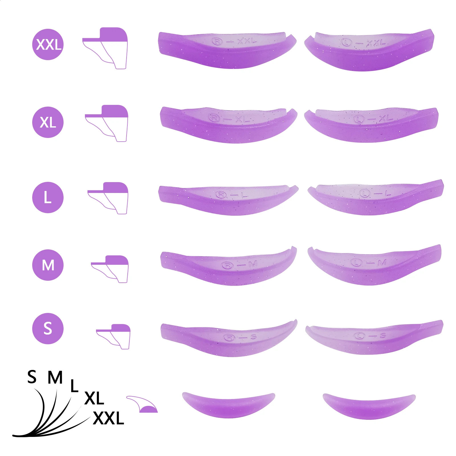 Libeauty 5 Pairs Silicone Lash Lift Shields Eyelash Perm Pads Lifting Rods 3D Curler Accessories Applicator Tools 250115