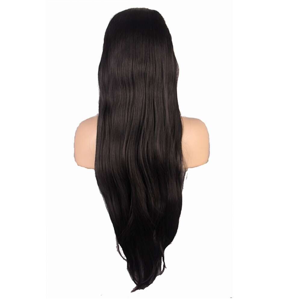 Lace Front Wig Cover T Shape Female Long Synthetic Natural Color Headband New Black Front Lace Wig Hair Wig Set