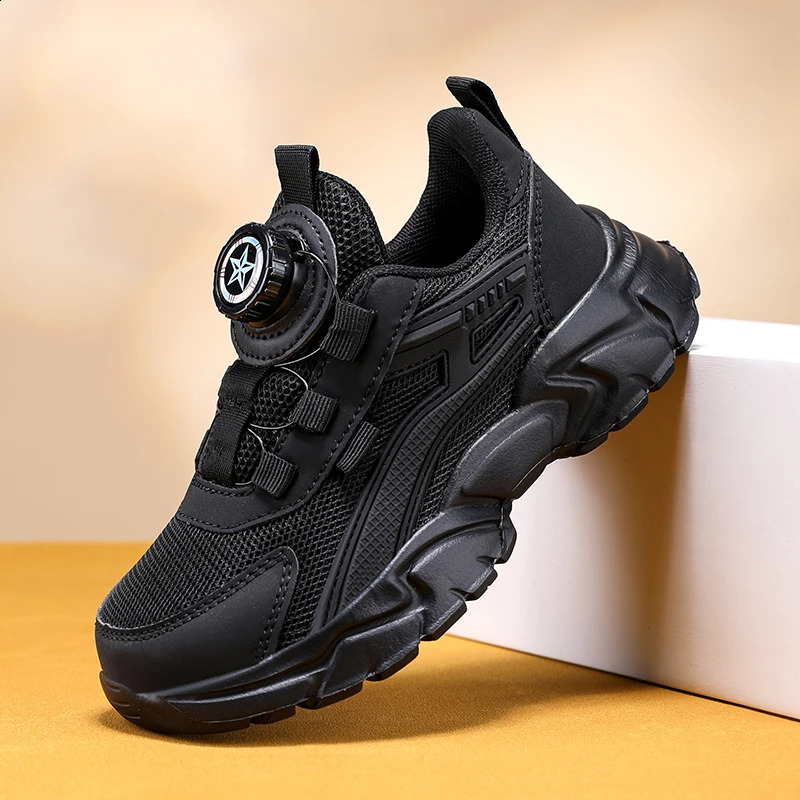 Children Sports Shoes Boy Sneaker Black Mesh Summer Breathable Kids Casual Running Tennis 250117