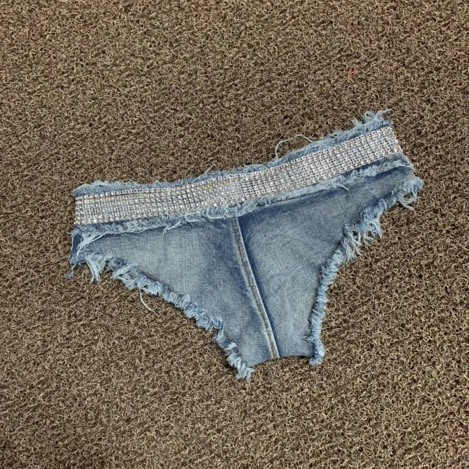 Nightclub 2025 Womens Sexy Ultra Short Denim Jeans Low Waist Cowboy Shorts Pole Dance 250116