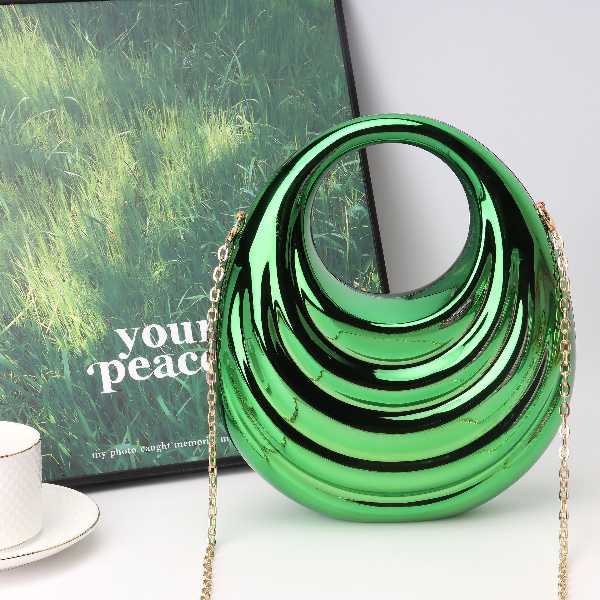 New Acrylic Lock Spring/Summer Women's Bag, Cross Shoulder Handbag, Dinner Bag