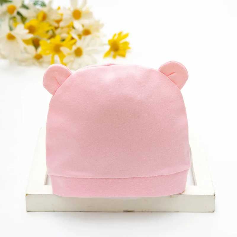 Korean Baby Pure Cotton Hat Cute Knitted Warm Newborn Cap Infant Beanie Solid Color Baby Girl Boy Soft Crochet Hats with Wing M250121