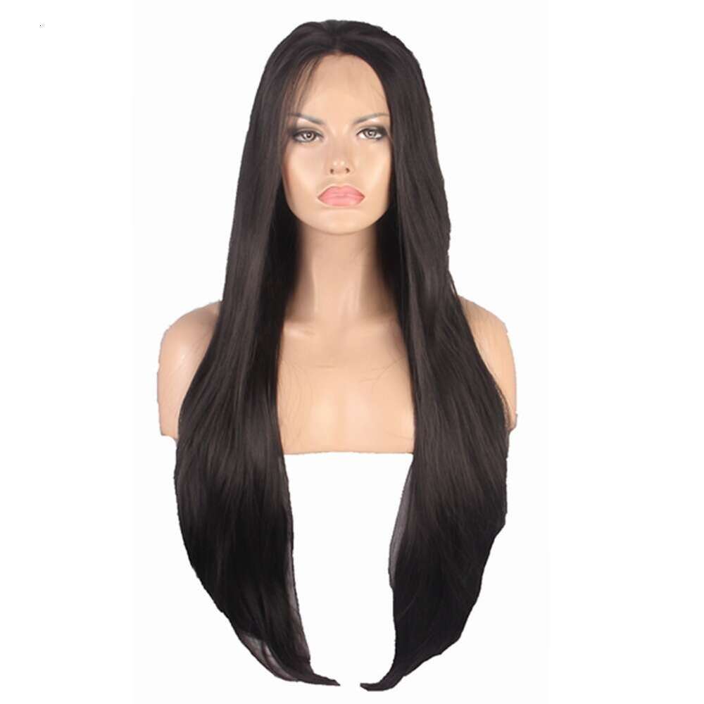Lace Front Wig Cover T Shape Female Long Synthetic Natural Color Headband New Black Front Lace Wig Hair Wig Set