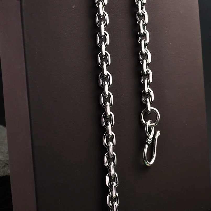 Real Silver S925 Pure silver Clasic Round Chain Necklace For Men Male 925 Sterling Silver Necklace Women Thai Silver Chain 250120