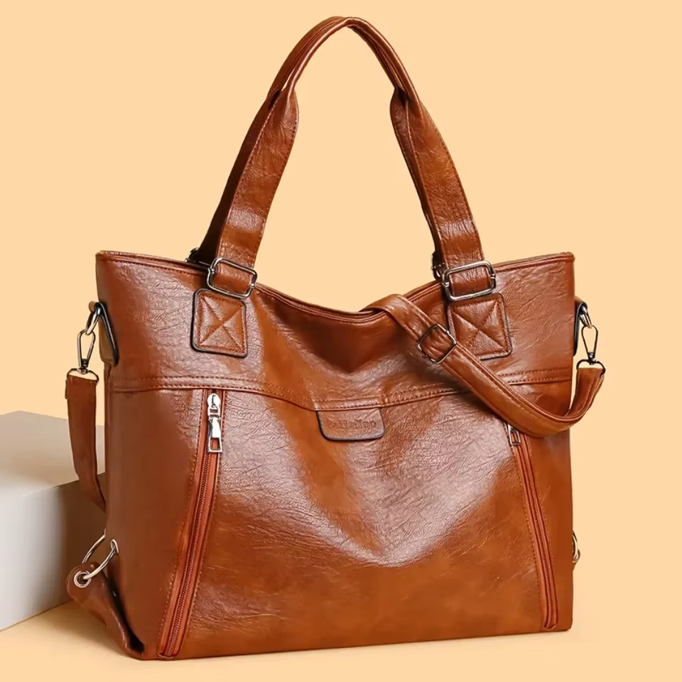 Fashion Retro Women's Handbag Trendy Shoulder Bag, Multi-Layer Tote Large Capacity Crossbody Bag