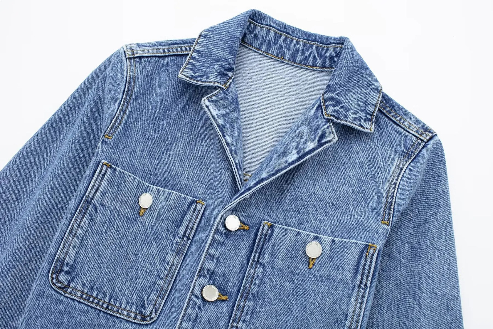 Autumn Denim Jumpsuit for Women Overalls Woman Jean Overalls Long Sleeve Elegant Jumpsuits Y2k Streetwear Turn Down Collar 250122