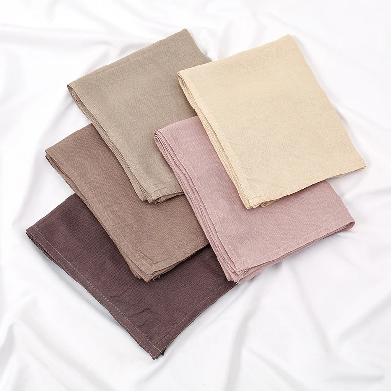 Fashion Rayon Cotton Hijab Shawls Modal Muslim Hijabs Women Plain Scarf Small Size Headscarf Islamic Turban Headband 170*70cm 250121
