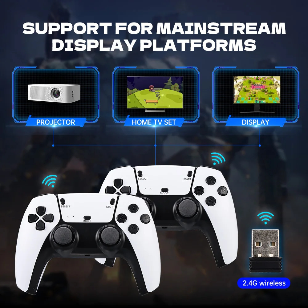 M15 Game Stick 4K Mini Retro Video Game Console Built-in 20000 Games Wireless Gamepads Video Game Controller Support 2 Player 250121