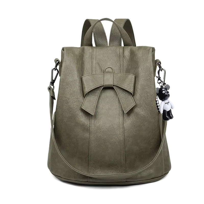 New Fashion Girl School Bag Cute Bow Travel Girl's Backpack High Quality PU Leather Leisure Backpacks
