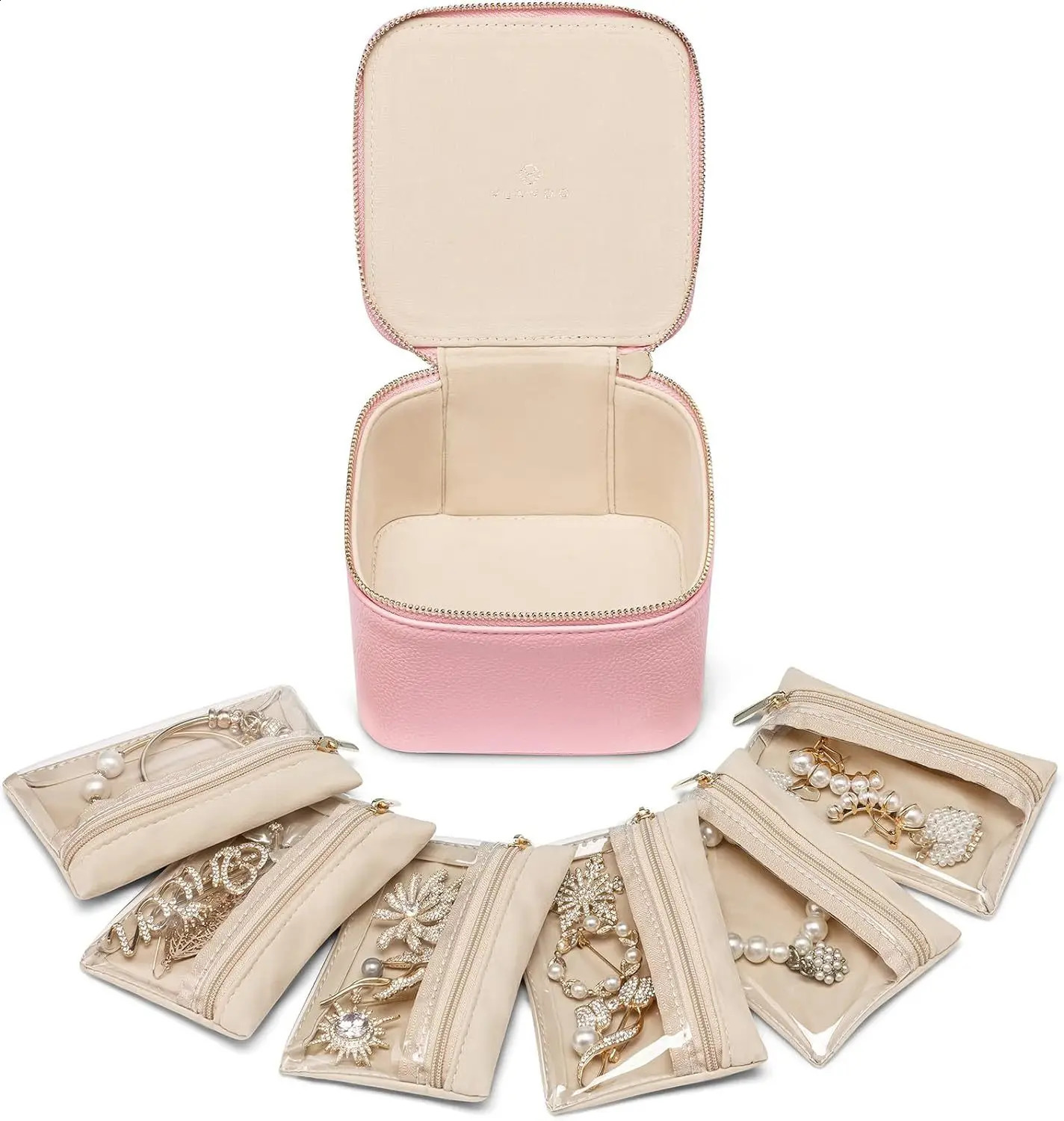 Portable Jewelry Storage Box With Packaging Bags PU Leather Storage Earrings Necklace Ring Jewelry Organizer Display 250117