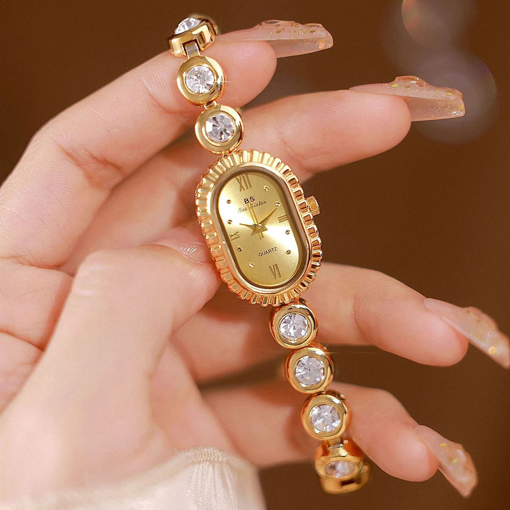 Diamond Watches For Women Rhinestone Gold Clock WomenWristwatch Gift For Girlfriend 250121