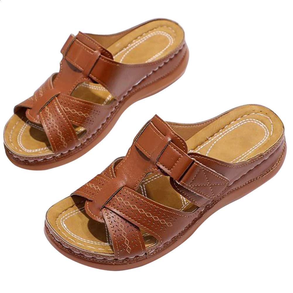 Women Orthopedic Sandals Open Toe Vintage Wedge Summer Beach Slippers AntiSlip Thick Sole for Indoor Outdoor 250117