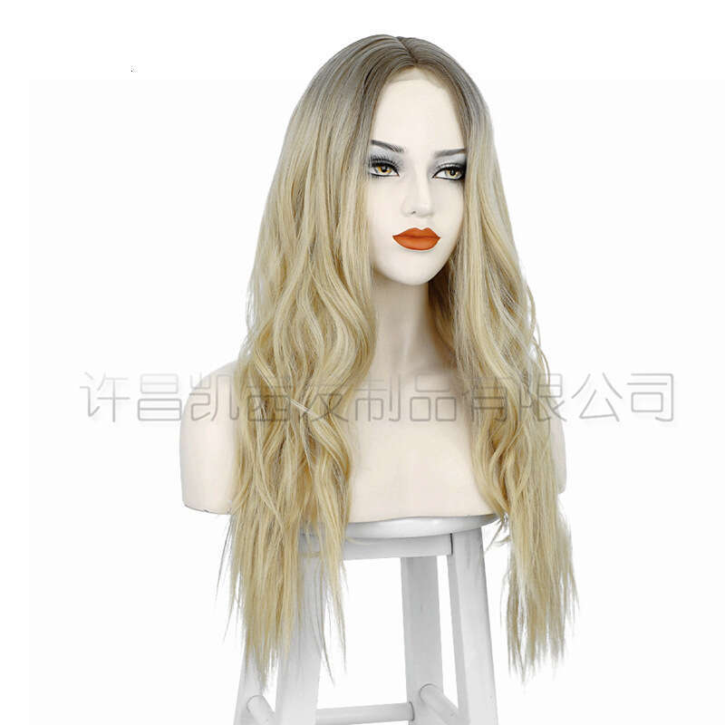 Lace Front Wig Cover T Shape Xuchang Aisi Long Curled Front Lace Female Hair Wigs Synthetic Wig Headset