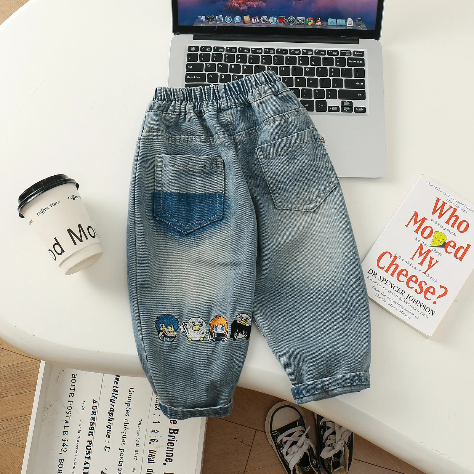 Autumn Infant Baby Boy Jeans Korean Casual Embroidery Outwear Children Boy Denim Pants Loose Elastic Waist Kid Boys Trousers 250115