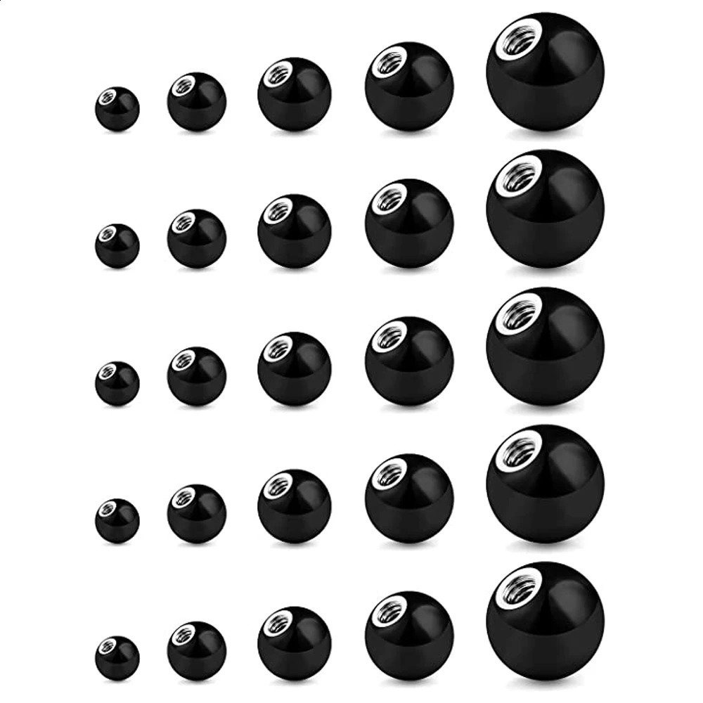25Pcs Replacement Balls Externally Threaded Steel Industrial Barbell Tongue Nipple Belly Button Piercing Rings Parts 250110