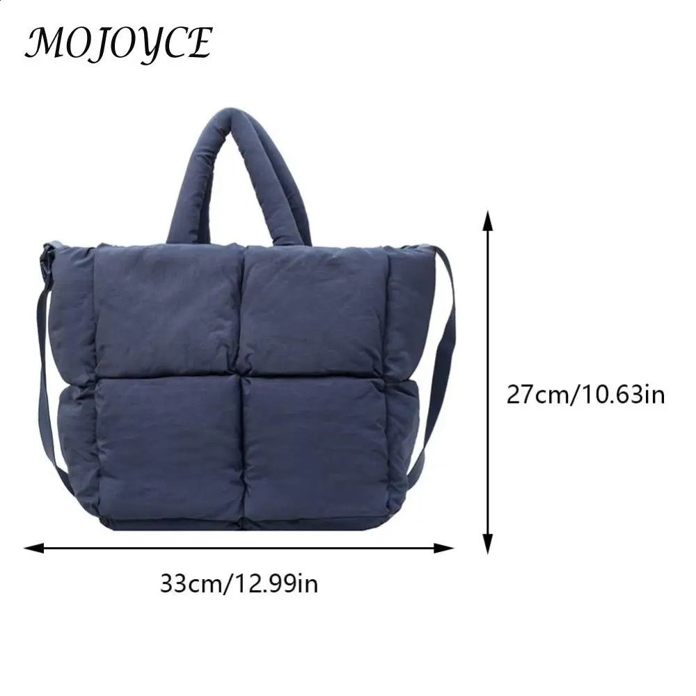 Women Puffer Shoulder Bag Large Capacity Puffer Satchel Bags Solid Color Fashion Messenger Bags Adjustable Strap Padded Handbags 250120