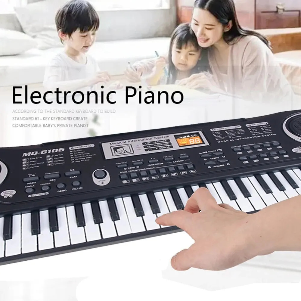 Kids Electronic Piano Keyboard Portable 61 / 37 Keys Organ with Microphone Education Toys Musical Instrument Gift for Child Begi 250121
