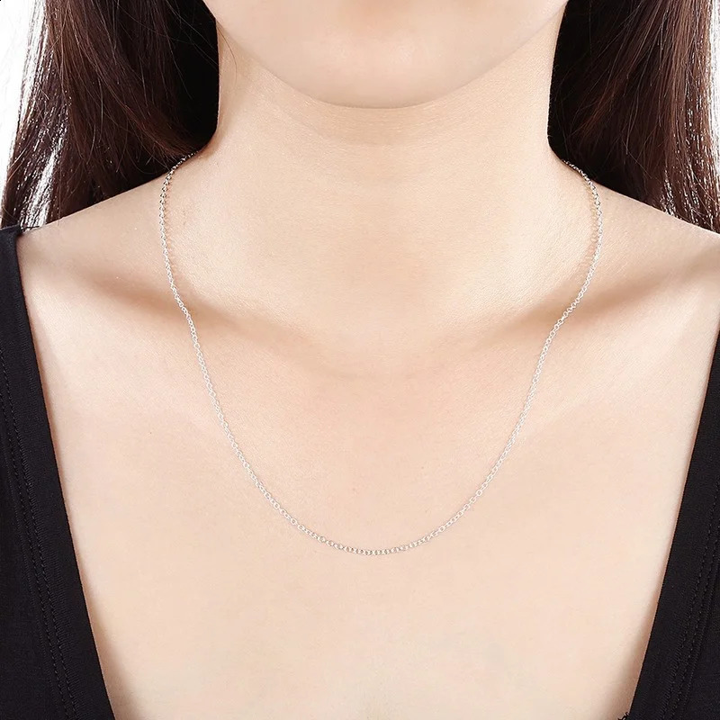 30PCS 925 Sterling silver 1MM circle round chains necklace for women fashion party er jewelry wedding pendant 250120