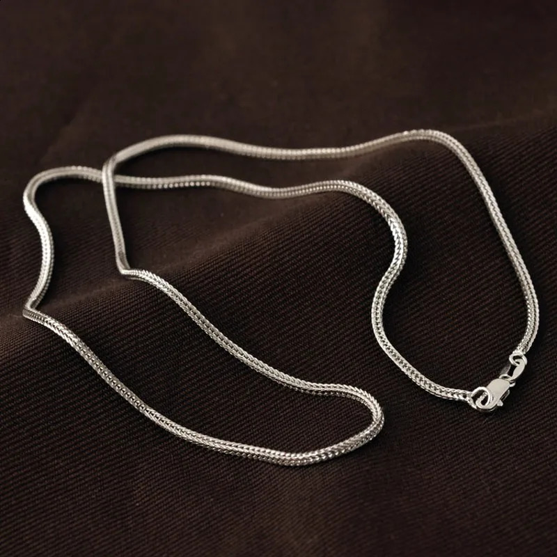 BOCAI Real S925 Sterling Silver Platinum Plated Chopin Chain Solid Mens Necklace Sweater Chain Beautiful Gifts 250120