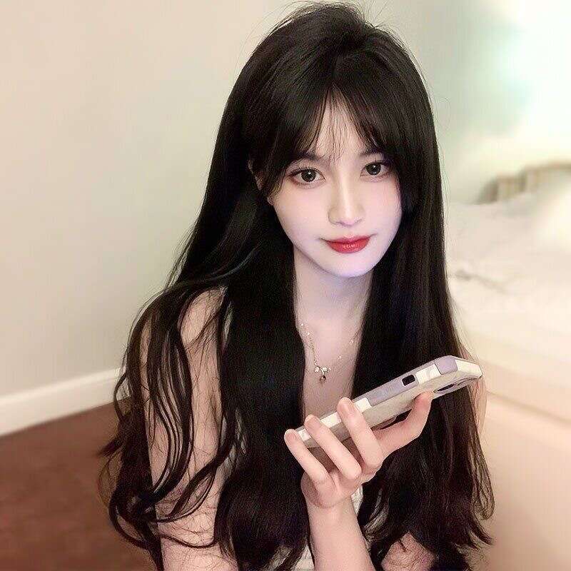 Lace Front Wig Cover T Shape En Wig Women S Long Black Brown Hair Large Wave Micro Curly Natural Fluffy Autumn And Winter Sweet Full Head Set Style