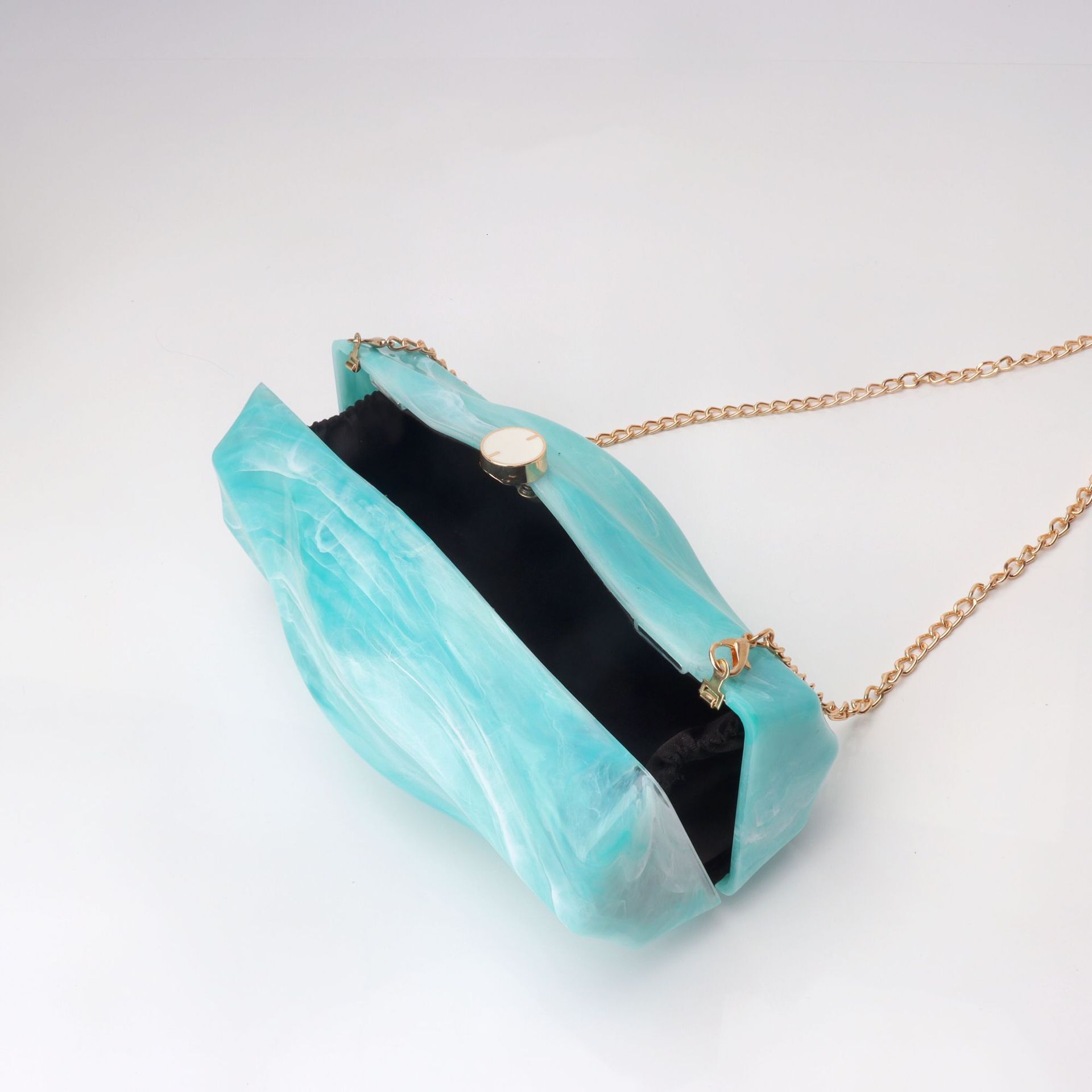 Advanced Niche Design, Sexy Irregular Acrylic Box Bag, Casual And Versatile, Stone Patterned Hand-Held Crossbody Bag