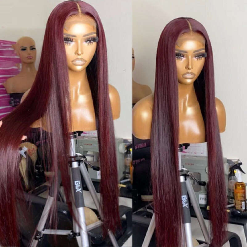 Lace Front Wig Cover T Shape Female Synthetic Front Lace Middle Split Straight Black Wig Headset