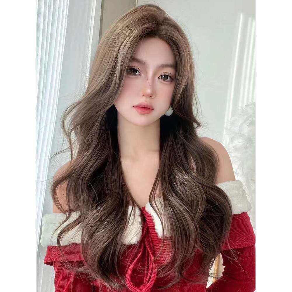 Lace Front Wig Cover T Shape Full Hand Woven Front Lace Long Curly Straight Hair Full Head Cover Wig Tiktok Live Broadcast
