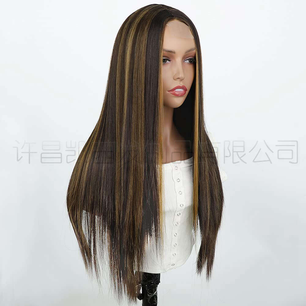 Lace Front Wig Cover T Shape AISI Xuchang Long Straight Women S Hair Wigs Front Lace Synthetic Wig Headband