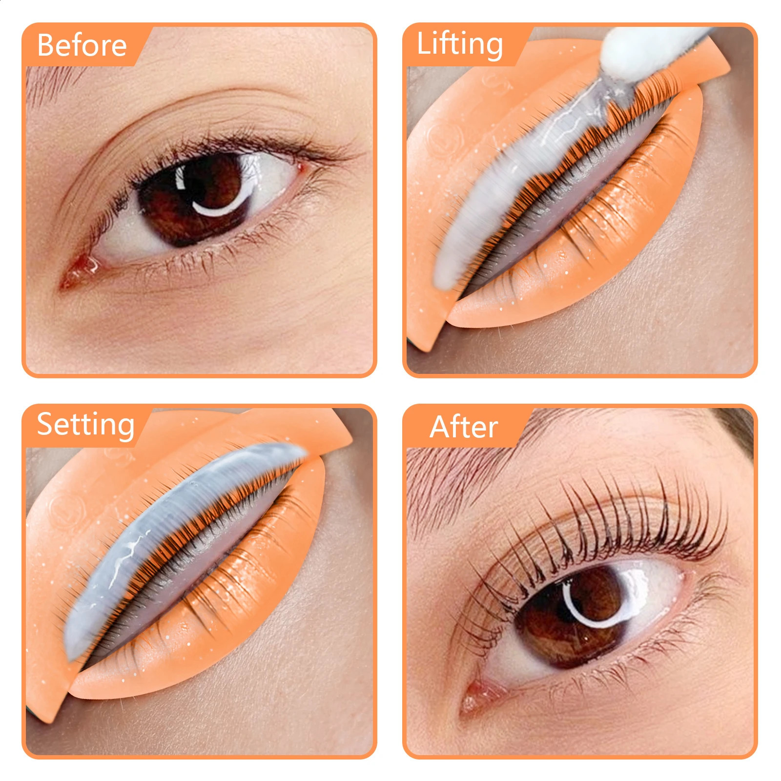 Libeauty 5 Pairs Silicone Lash Lift Shields Eyelash Perm Pads Lifting Rods 3D Curler Accessories Applicator Tools 250115