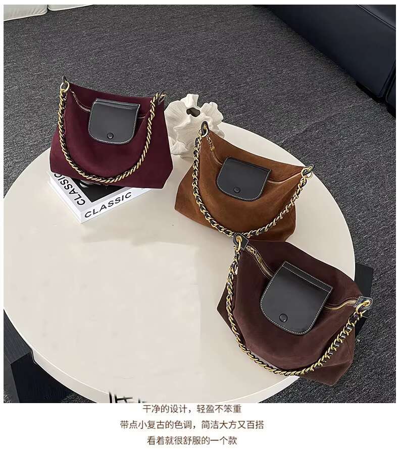 Autumn And Winter Women's Retro Crossbody Tote Leather Large Capacity Shoulder Chain Bag