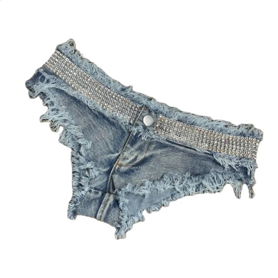 Nightclub 2025 Womens Sexy Ultra Short Denim Jeans Low Waist Cowboy Shorts Pole Dance 250116