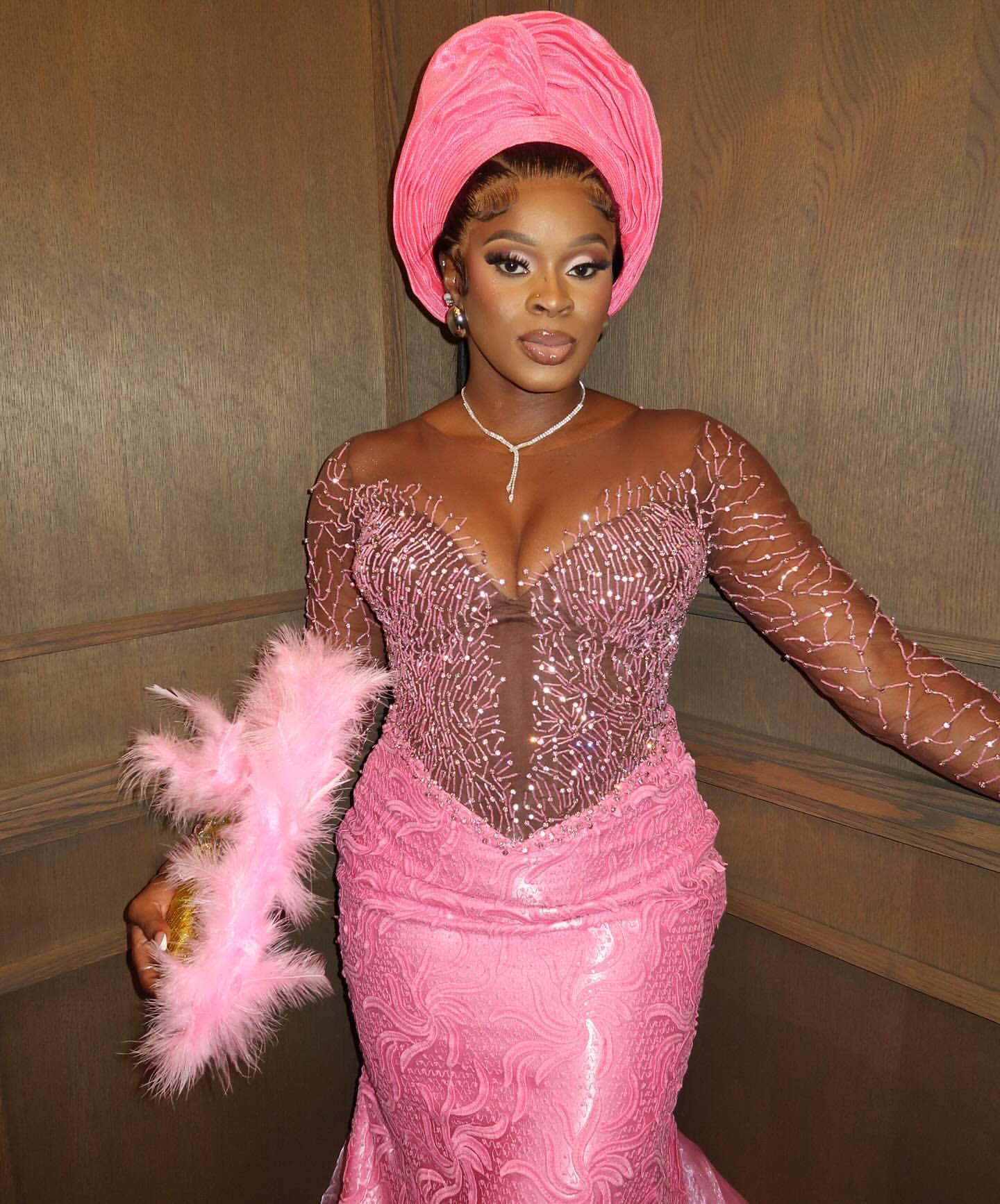 Aso Ebi Pink Illusion Mermaid Prom Dresses 2025 Lace Crystals Beaded Evening Formal Party Second Birthday Engagement Gowns Plus Size Dress For Special