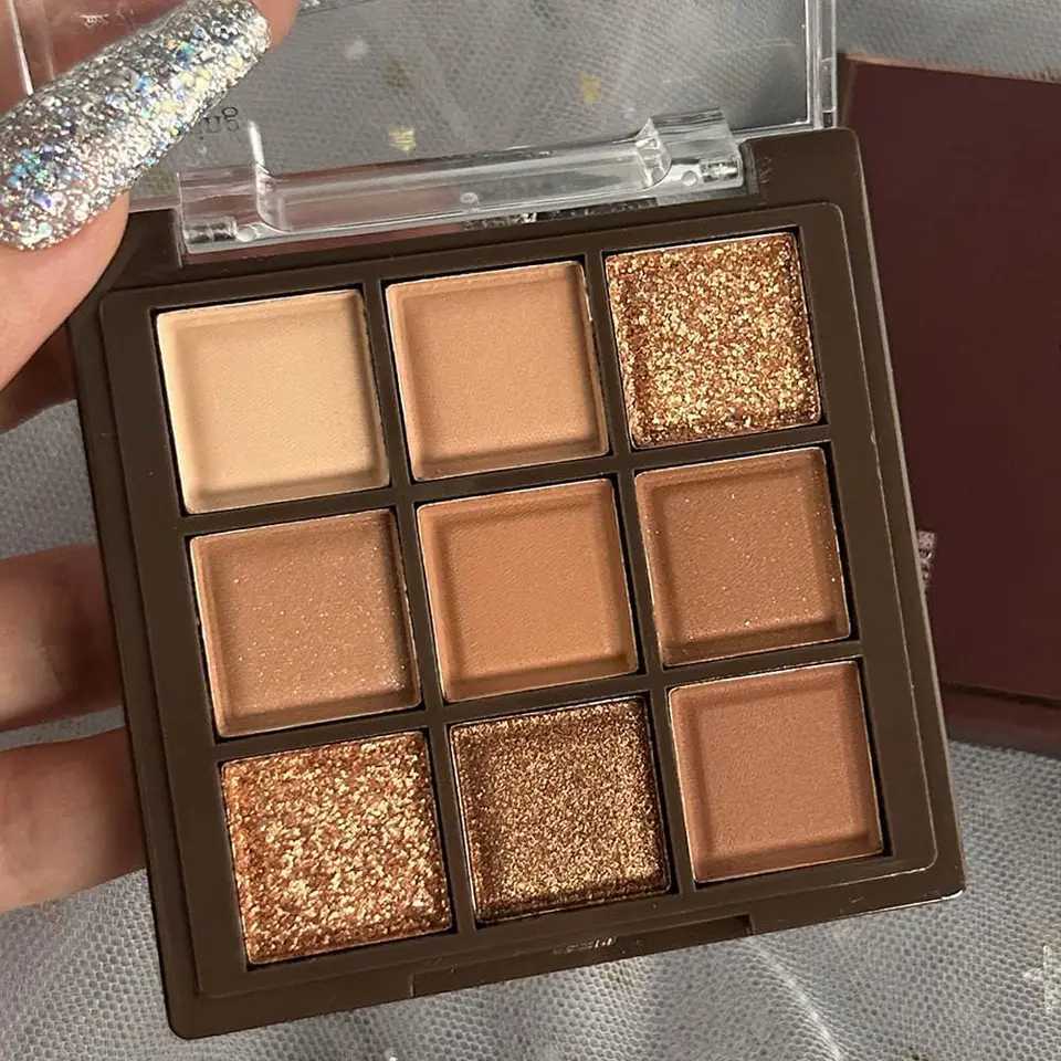 New Arrival 9 Colors Nude Brown Eye Shadow Palette Shiny Highly Pigmented Eyeshadow Palette For Lasting Waterproof Women Makeup Z250121