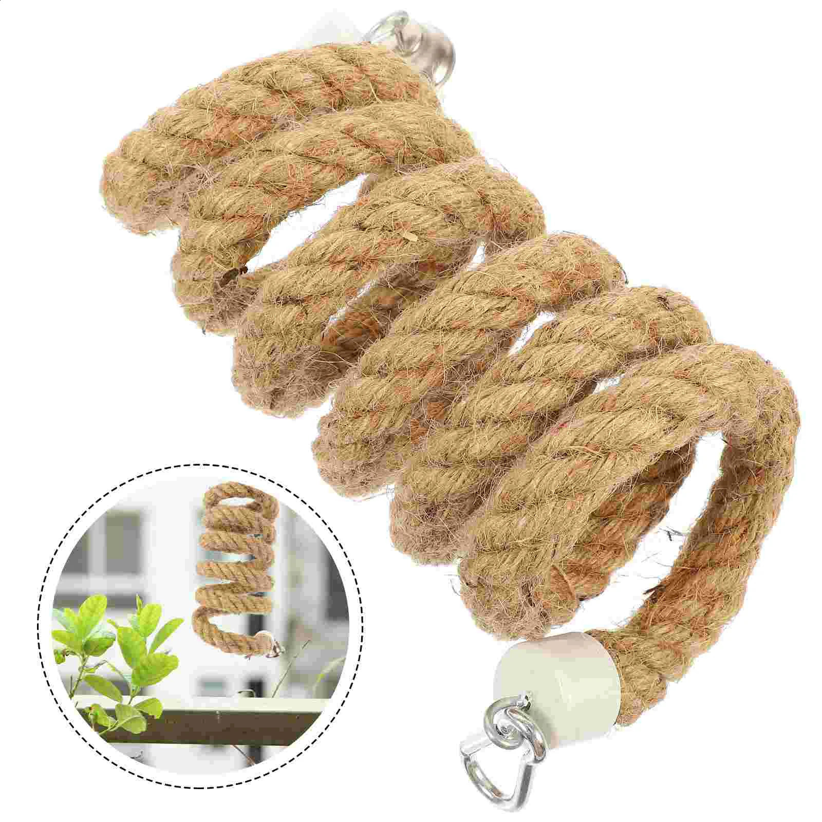 Bird Bed Large Cage Parrot Rope Perch Bird Toys Toy Climb Hanging Stand Play Standing Spiral 250121