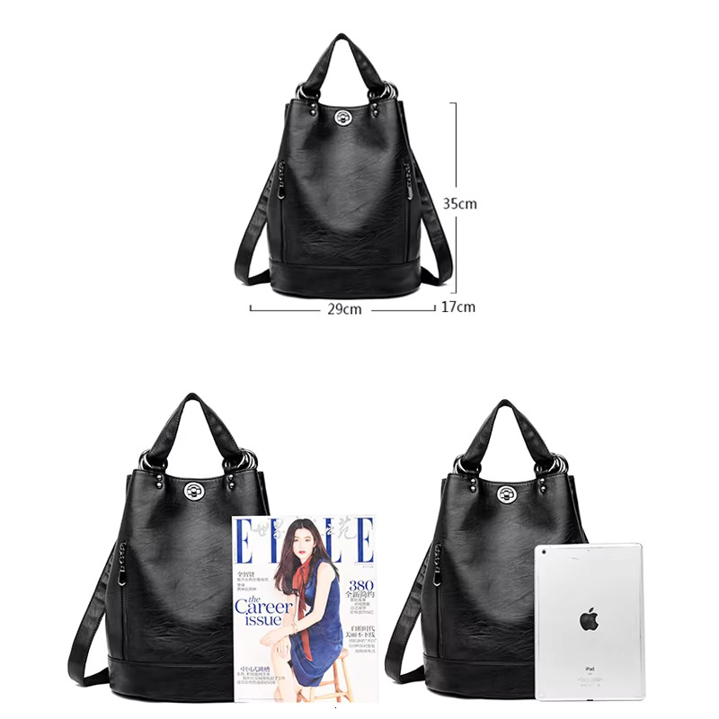 High Quality Soft Leather Bagpack Women Fashion Anti-Theft Backpack 2024 New Casual Lides Shoulder Large Capacity School Bag