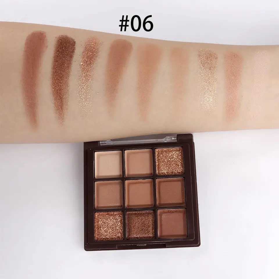 New Arrival 9 Colors Nude Brown Eye Shadow Palette Shiny Highly Pigmented Eyeshadow Palette For Lasting Waterproof Women Makeup Z250121