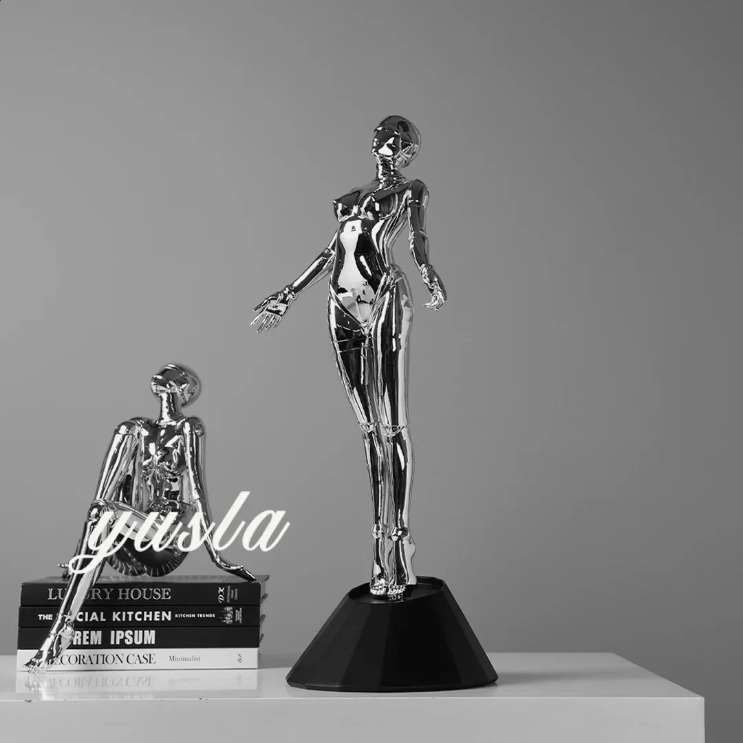 Modern art HajimeSorayama mechanical goddess figure sculpture ornaments desktop decorations 250118