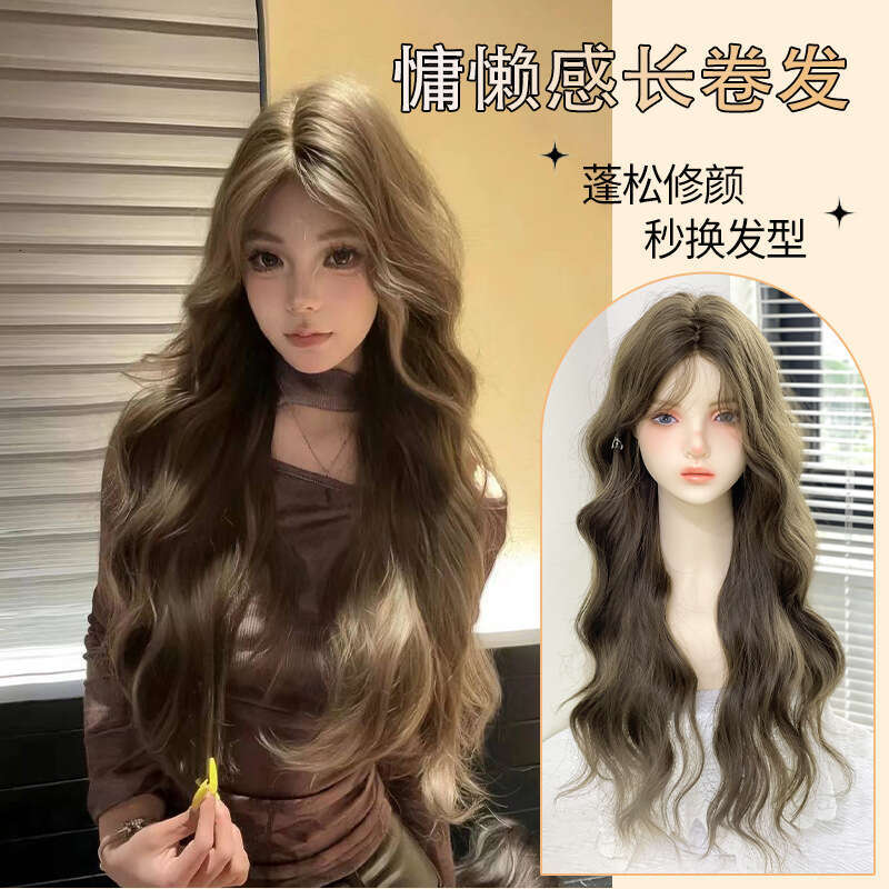 Lace Front Wig Cover T Shape Zhouli Small Lace Internet Famous Women S Long Hair Daily Fashion Natural Simulation Full Head Set Wig