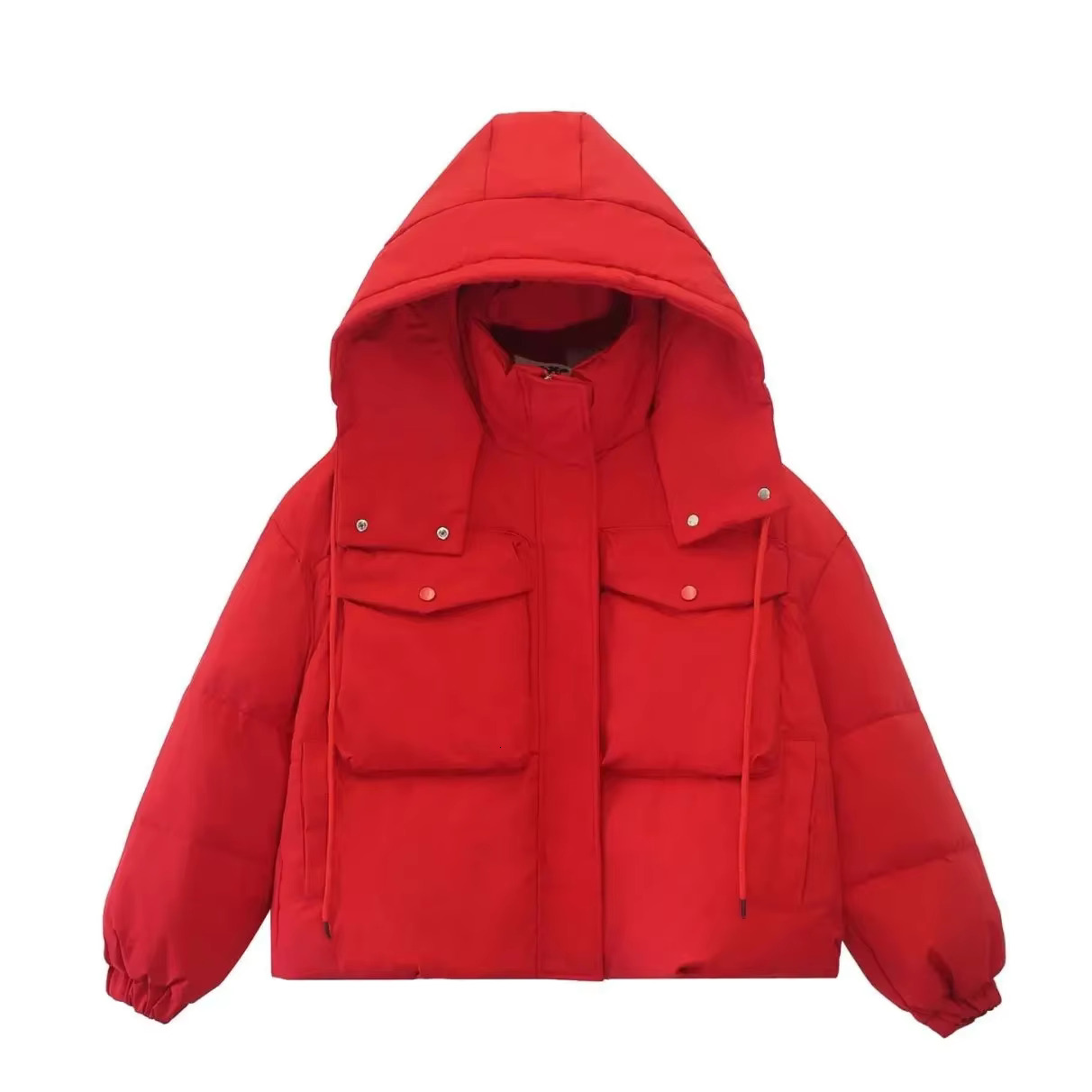 New Short Parkas Hooded Down Cotton Coat Women's Winter 2025 Loose Thicken Warm Jacket Korean Parka Padded Bread Ladies Overcoat