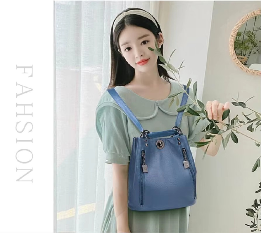 Hot Sale New Women Large Capacity Travel Backpack High Quality Leather Fashion Shoulder Bags Female Casual Handbag School Bag