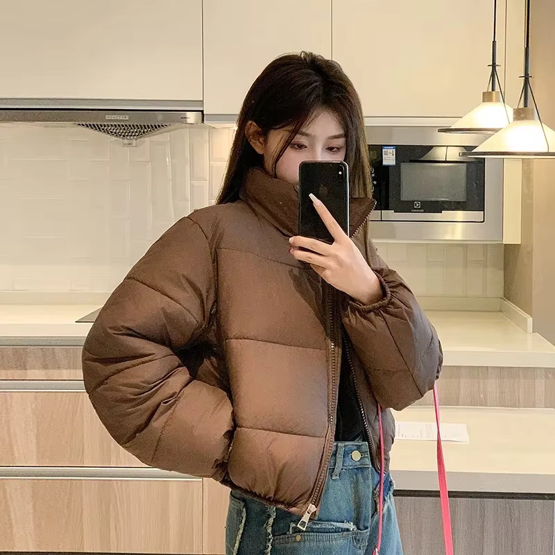 2024 Winter New Short Down Cotton Jackets Coat Women Parkas Casual Loose Drawstring Slim Puffer Jacket Outwear Preppy Clothes