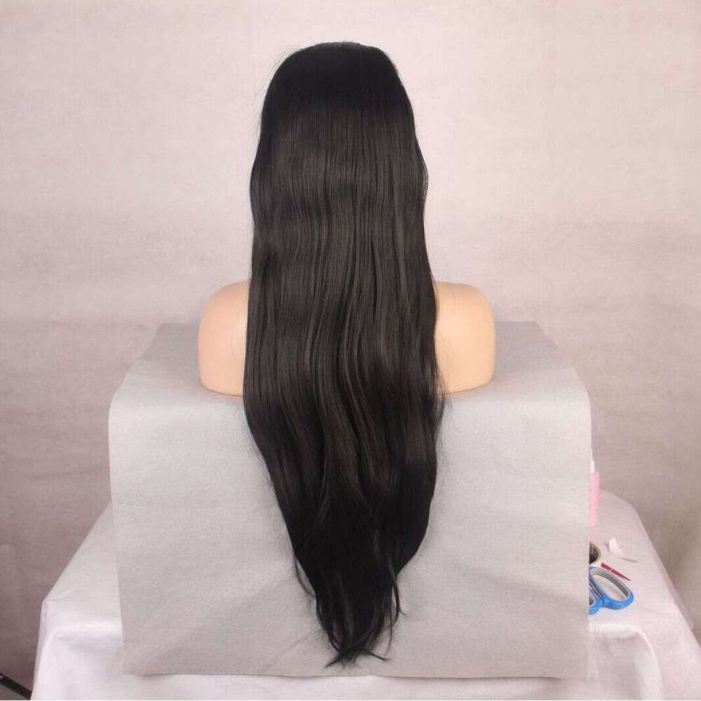 Lace Front Wig Cover T Shape Female Long Synthetic Natural Color Headband New Black Front Lace Wig Hair Wig Set