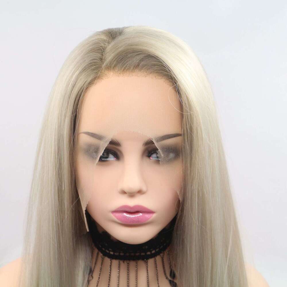 Lace Front Wig Cover T Shape Synthetic Lace Headband Long Straight Hair Half Hand Hook Wig Set