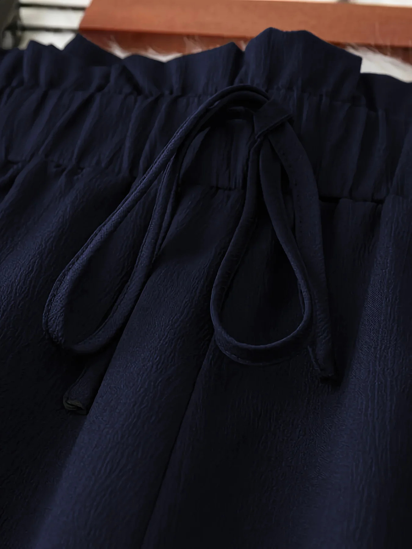 Womens Plus Size Versatile Commuting Pants Wide Leg Casual Loose Solid Color Drawstring Waist 250120