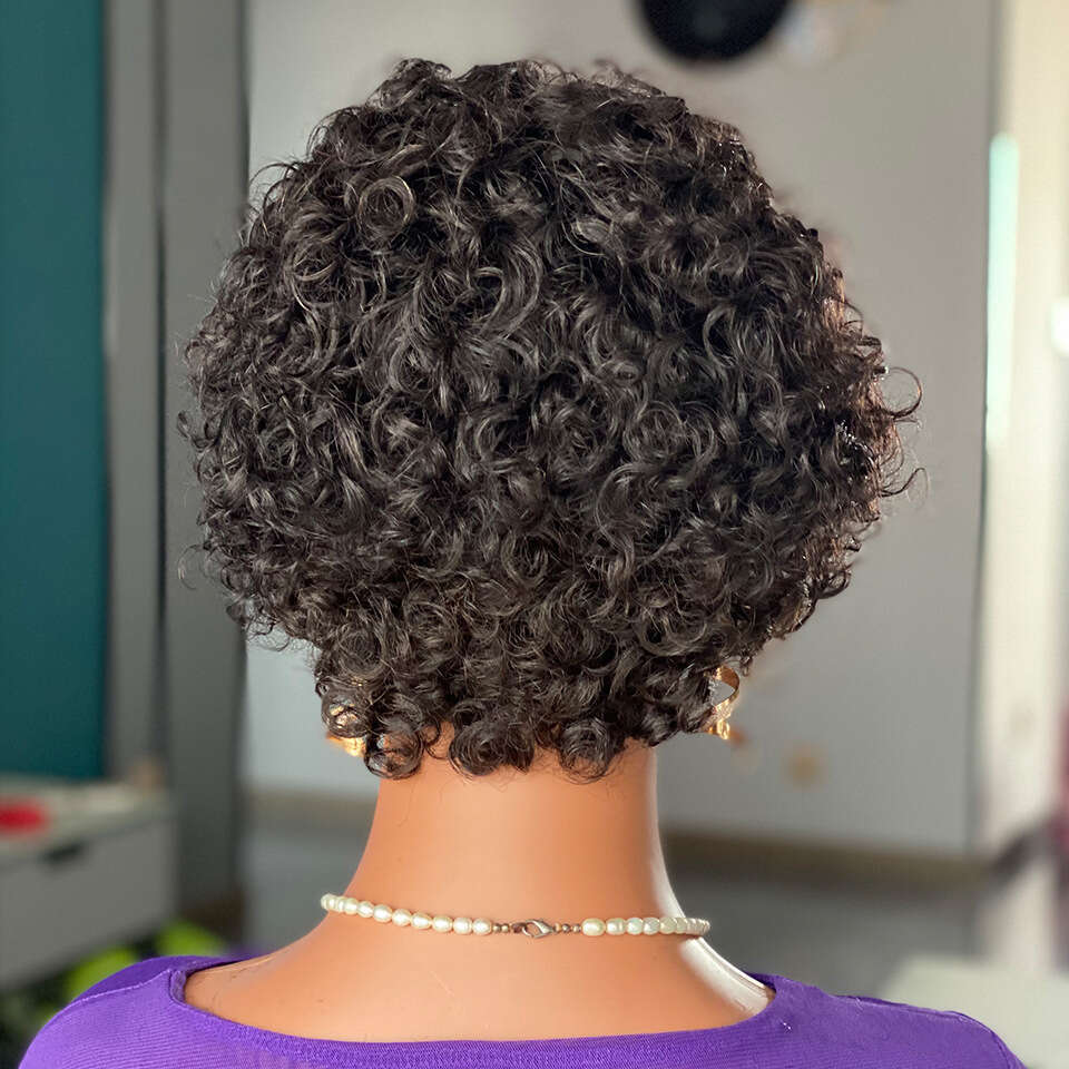 Lace Front Wig Cover T Shape Curly E Cut Human Real Hair Xuchang Lace Wig Short Head Cover