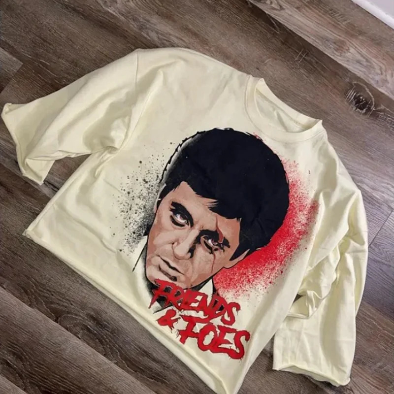 Vintage Pick A Side Stay There Graphic 100% Cotton Cropped T-Shirt Men Y2K Short Sleeves Oversize Tshirt Streetwear Women Tops 250122
