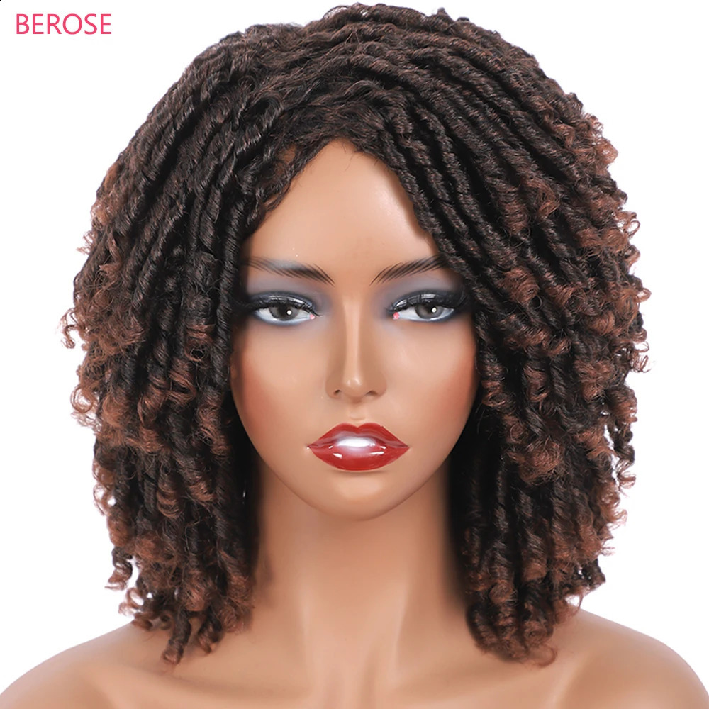 Faux Locs Crochet Hair Wigs Glueless Curly Soft Locs Braids Hair Wig Synthetic Dreadlock Hair Wig for Girls Women perruque femme 250118