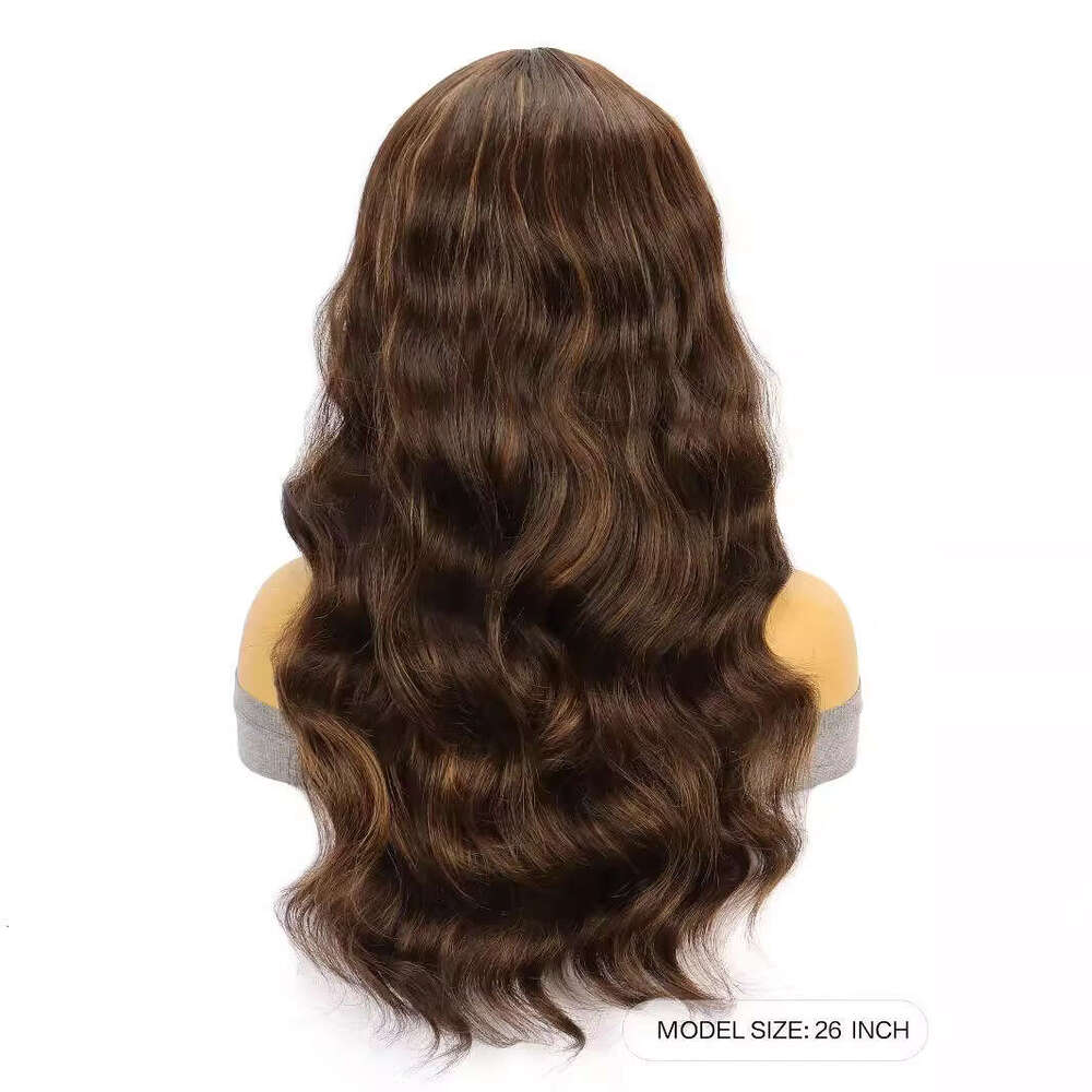 Lace Front Wig Cover T Shape New Brown Straight Hair With Big Waves Long Curly Hair Synthetic Front Lace Women S Wig Headband Small Size